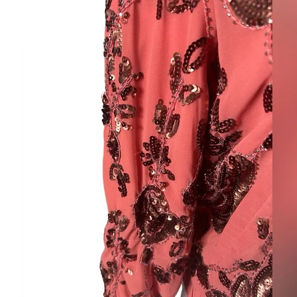 NWOT VERY COOL Endless Rose sequin Rose Bomber Jacket. - Picture 4 of 11